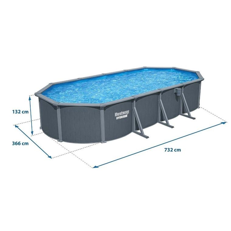 Bestway, basen ogrodowy, panelowy, całoroczny, 13w1, 732-366-132 cm