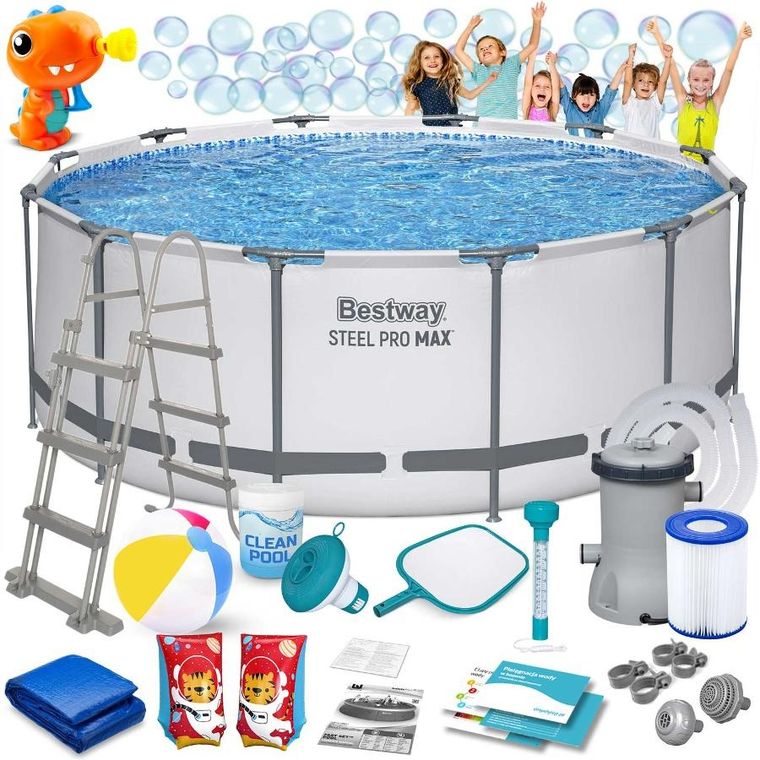 Bestway, basen ogrodowy stelażowy, 366-122 cm, zestaw 18w1