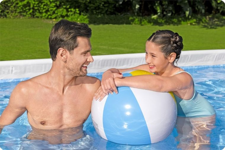 Bestway, basen stelażowy z pompą filtrującą i akcesoriami, kwadratowy, 404-201-100 cm, zestaw 18w1