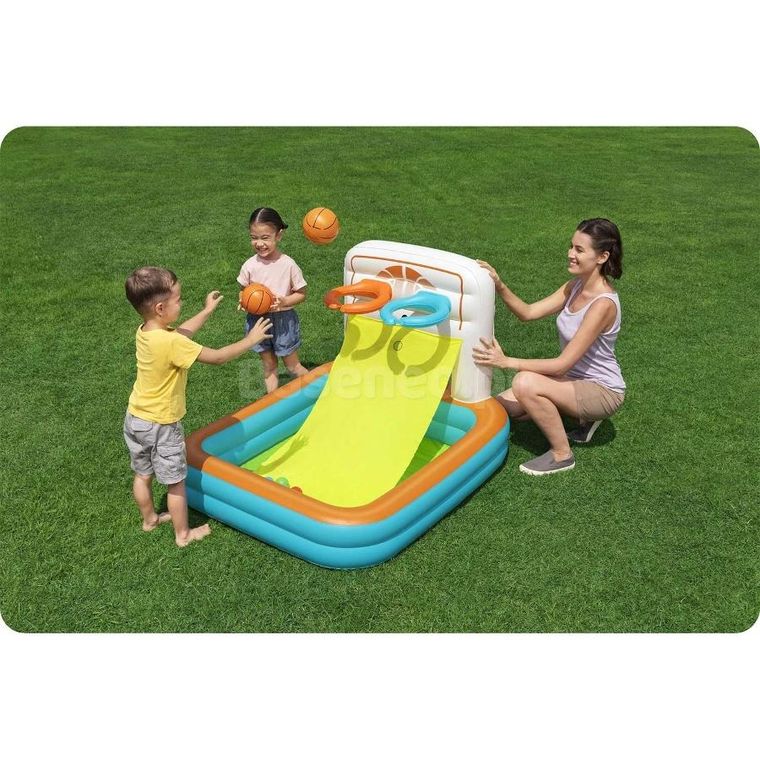 Bestway, plac zabaw dmuchany z piłkami. 120-107-84 cm