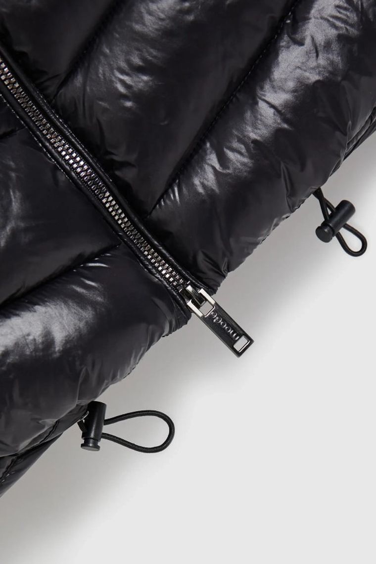 Bezrękawnik damski z kapturem, czarny, Moodo