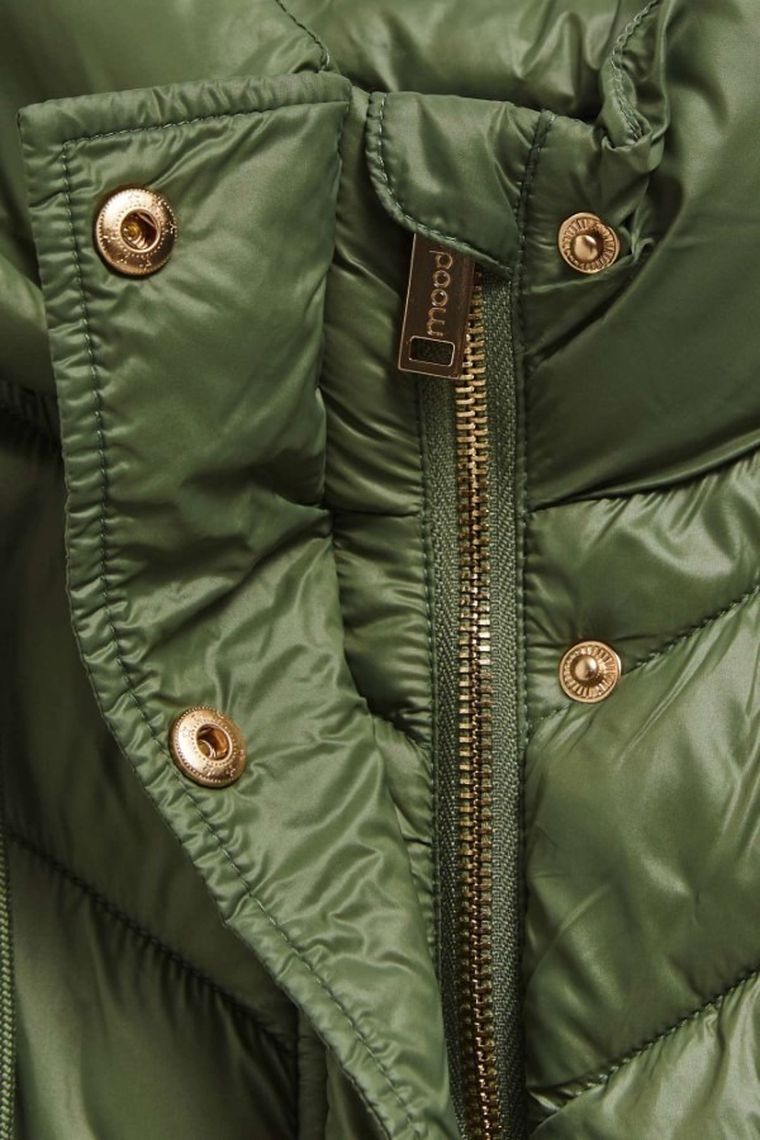 Bezrękawnik damski z kapturem, khaki, Moodo