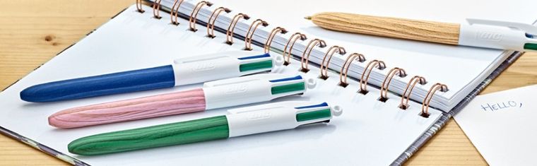 Bic, 4 Colours, Wood Efect, długopis kulkowy z 4 wkładami