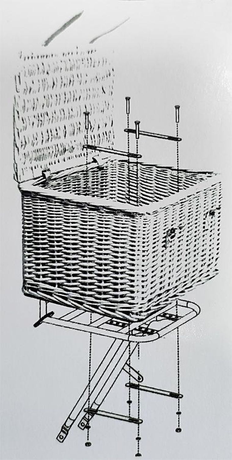 Bicycle Gear, wiklinowy koszyk rowerowy, na przód, 45-30-25 cm