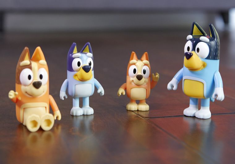 Bluey, rodzinka, figurki, 4 szt.