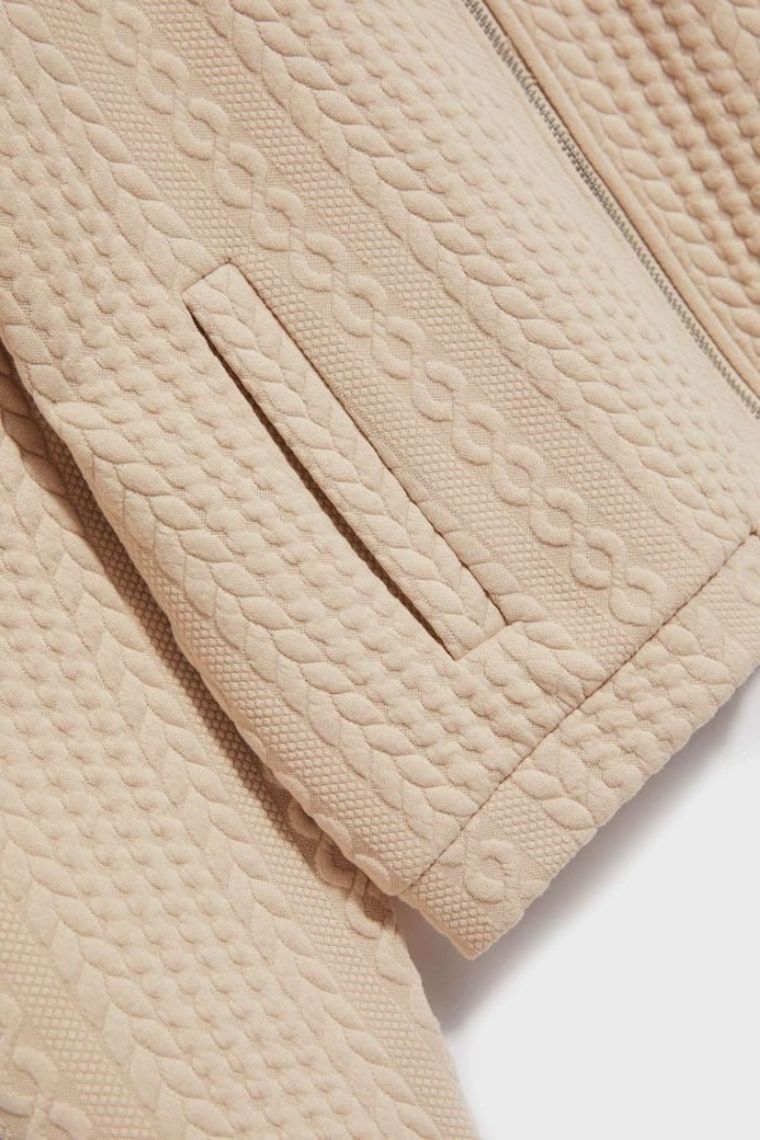 Bluza damska, rozpinana, beżowa, Moodo