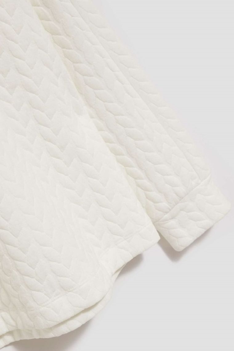 Bluza damska z kapturem, biała, Moodo