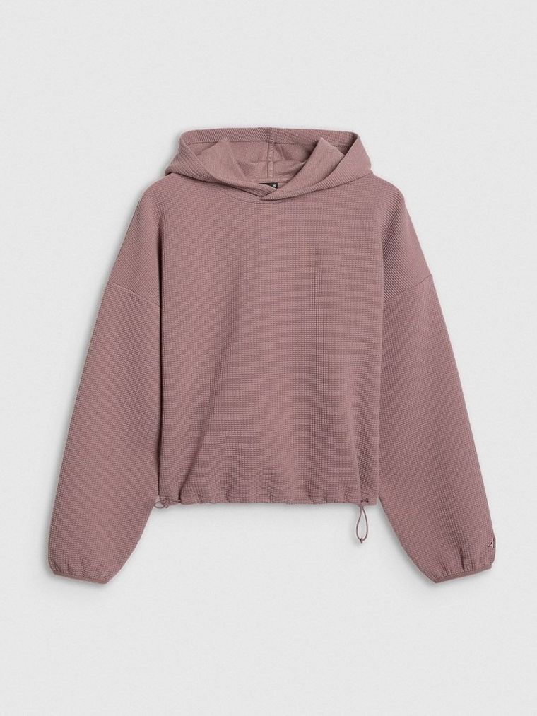 Bluza damska z kapturem, brązowa, 4F