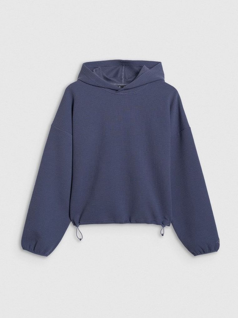 Bluza damska z kapturem, granatowa, 4F