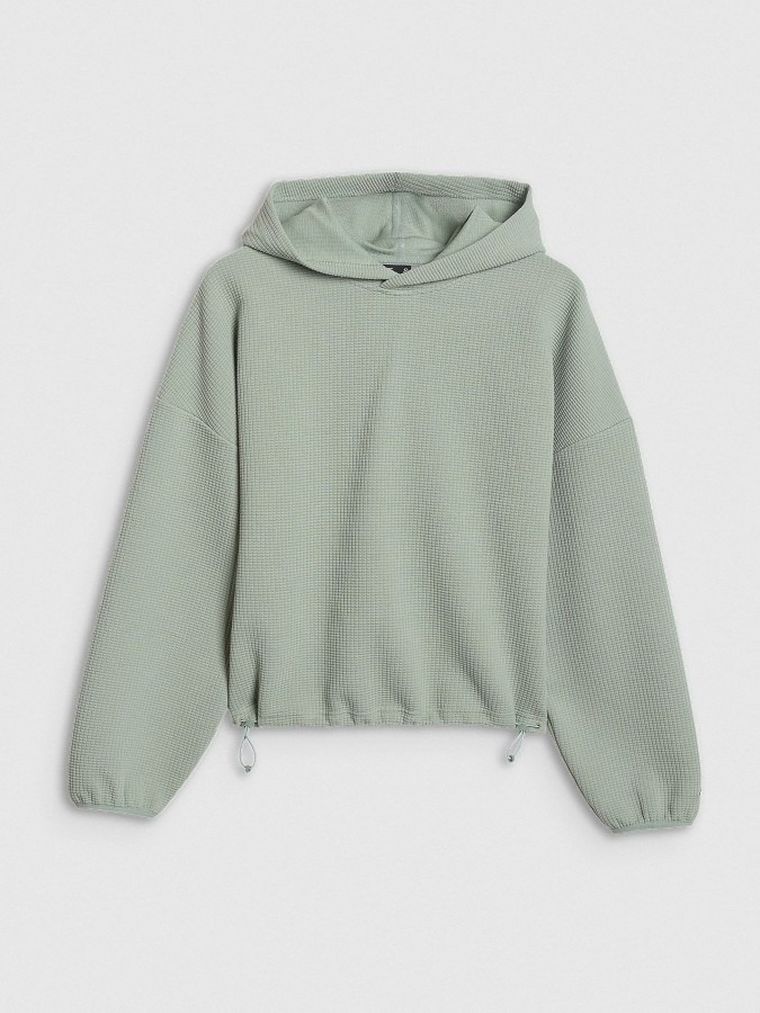 Bluza damska z kapturem, miętowa, 4F