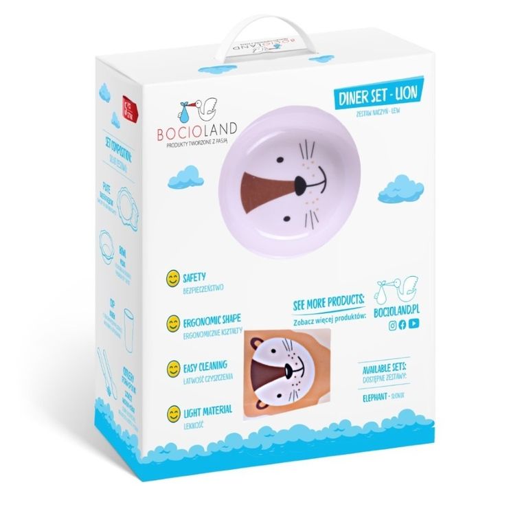 Bocioland, Lew, zestaw naczyń, 5 elementów