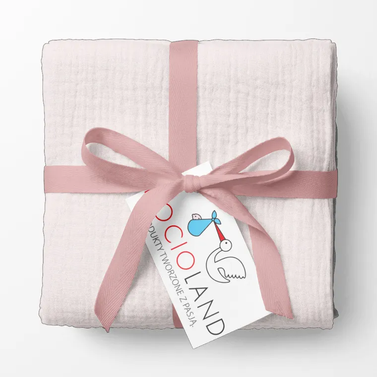 Bocioland, pieluszki muślinowe, marszczone, różowe, 70-70 cm, 3 szt.