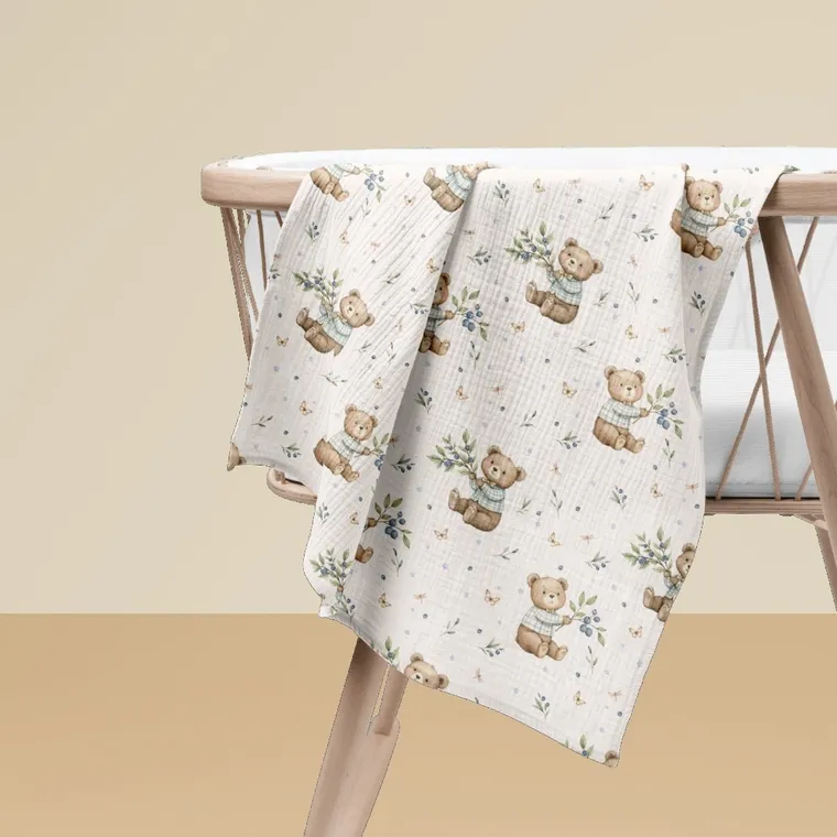 Bocioland, pieluszki muślinowe, zielony, 70-70 cm, 3 szt.