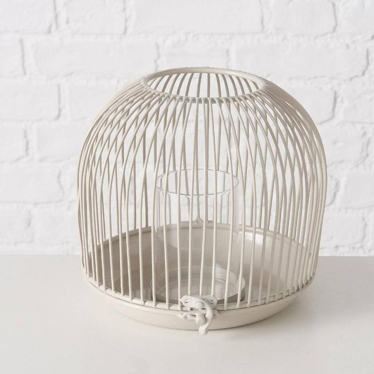 Boltze Home, Justine, lampiony metalowe, beżowe, 2 szt.