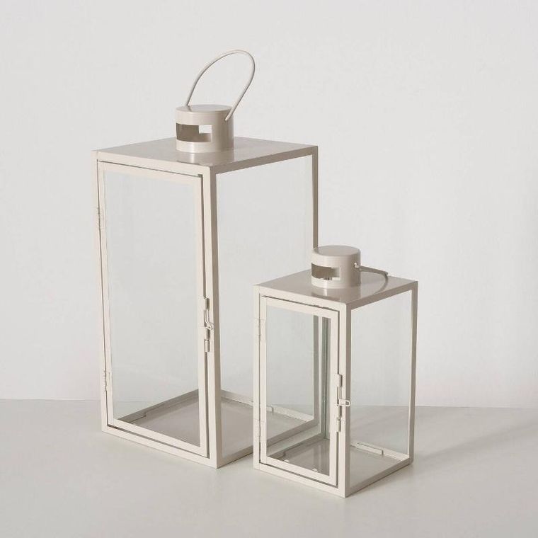 Boltze Home, lampiony metalowe, Arania, beżowe, 2 szt.