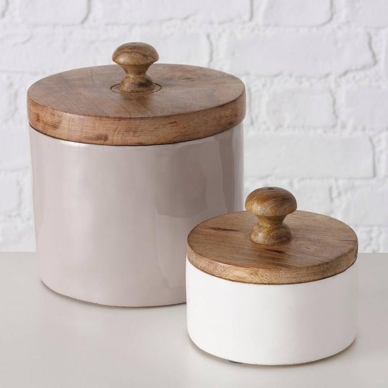 Boltze Home, pudełko do przechowywania, Pelia, drewno mango, 2 szt.