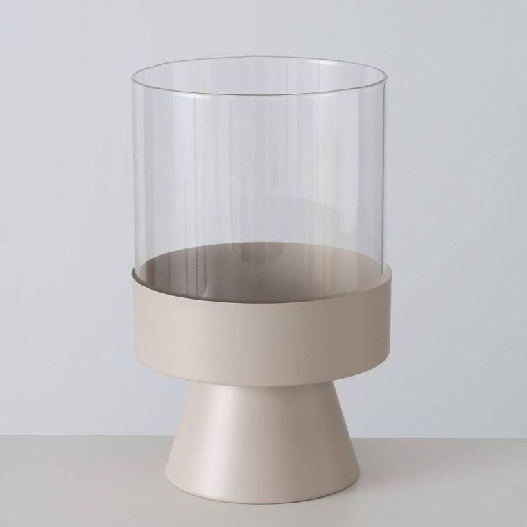 Boltze Home, świeczniki szklane Pallas, metalowa nóżka, 2 szt.