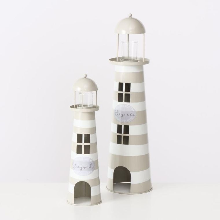 Boltze, Sands, zestaw metalowych dekoracji, latarnie morskie, 40-57 cm