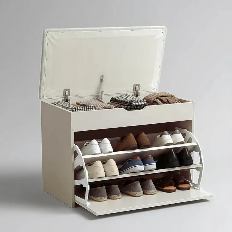 Boximo, Vault, szafka na buty z siedziskiem i wysuwanymi półkami, 57-30-53 cm