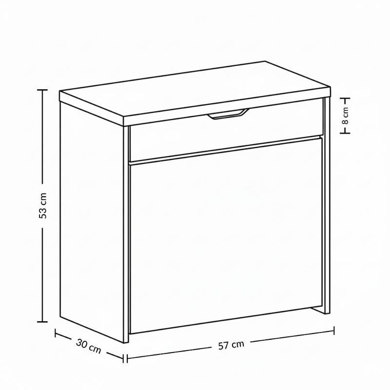 Boximo, Vault, szafka na buty z siedziskiem i wysuwanymi półkami, 57-30-53 cm