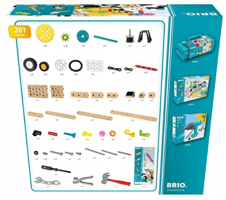 Brio, Builder Activity Set, klocki konstrukcyjne, 201 elementów