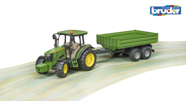 Bruder, Traktor John Deere 5115M z przyczepą wywrotką