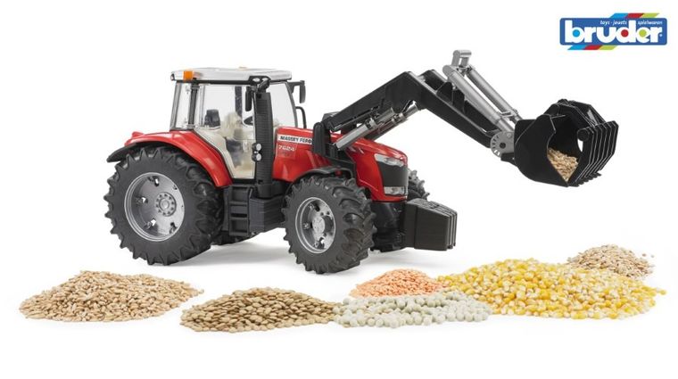 Bruder, Traktor Massey Ferguson 7600 z ładowaczem, pojazd rolniczy