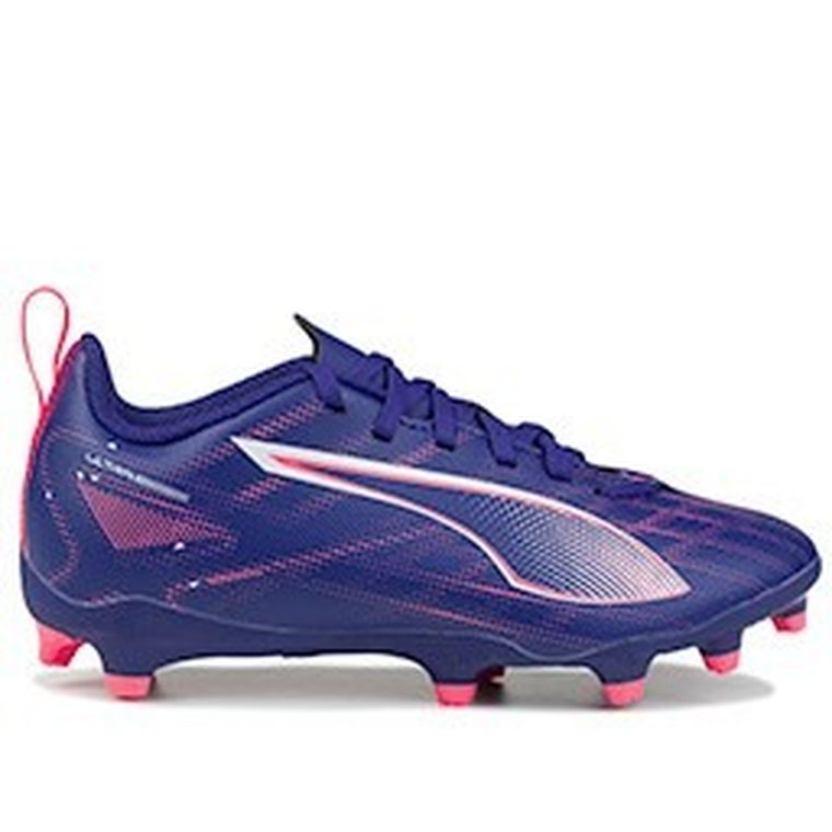 Buty piłkarskie dziecięce, korki, fioletowe, Puma Ultra 5 Play FG/AG