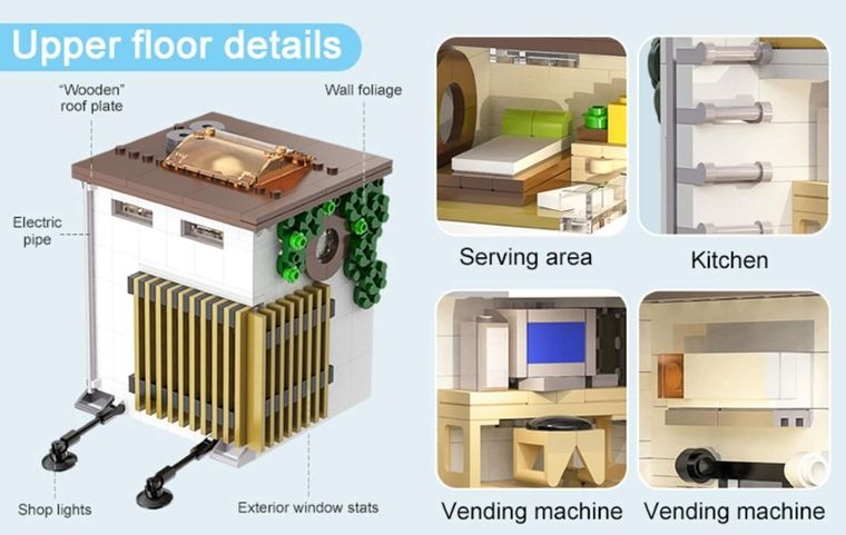 Cada, Japoński sklep z bułeczkami na parze, klocki kolekcjonerskie, 1108 elementów