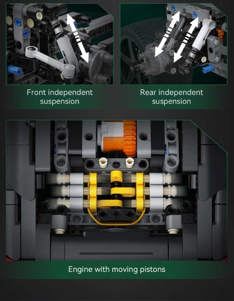 Cada, RUF GT, pojazd, klocki konstrukcyjne, 1655 elementów