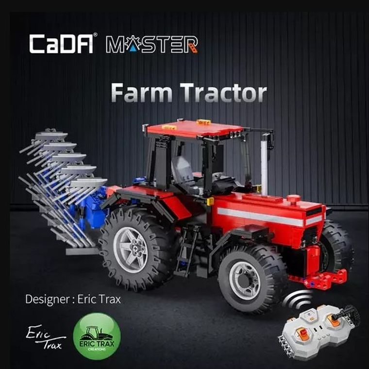 Cada, Traktor, klocki konstrukcyjne, pojazd zdalnie sterowany, 1675 elementów