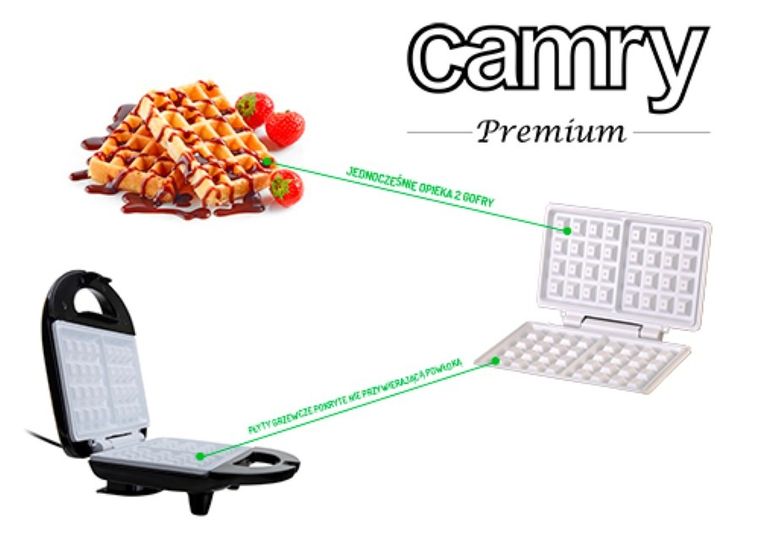 Camry, gofrownica, 700W, CR 3019