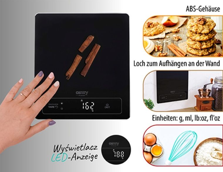 Camry, waga kuchenna, bezdotykowe tarowanie, do 15 kg