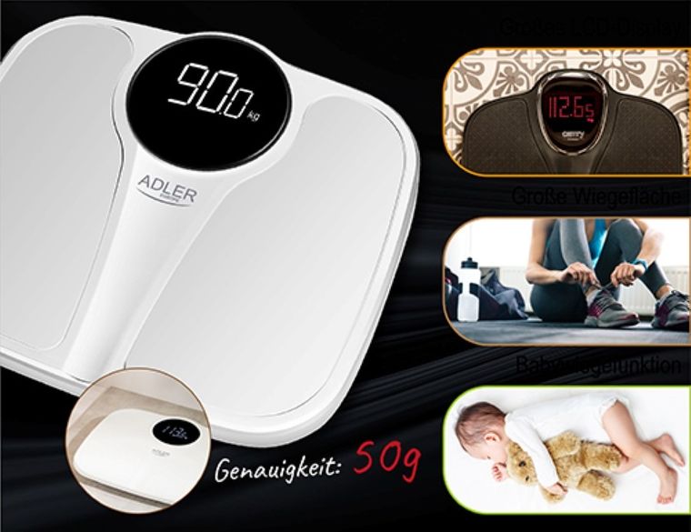 Camry, waga łazienkowa z funkcją ważenia niemowląt