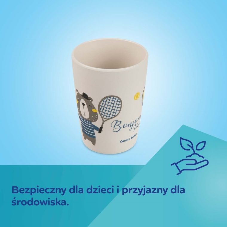 Canpol babies, Bonjour Paris, zestaw naczyń z kubkiem, beżowy