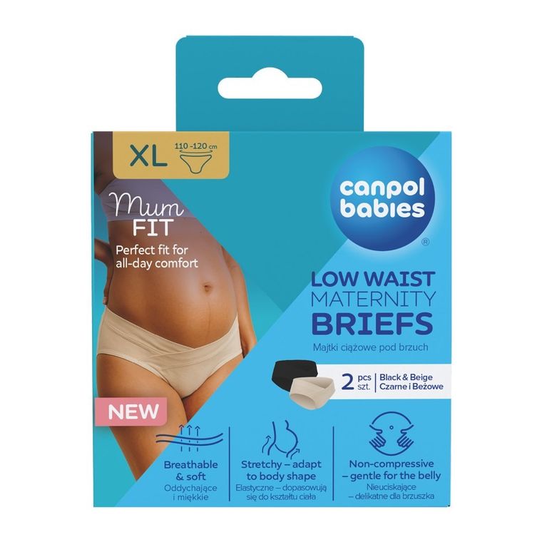 Canpol babies, Mum fit, majtki ciążowe pod brzuch, rozmiar XL, 2 szt.
