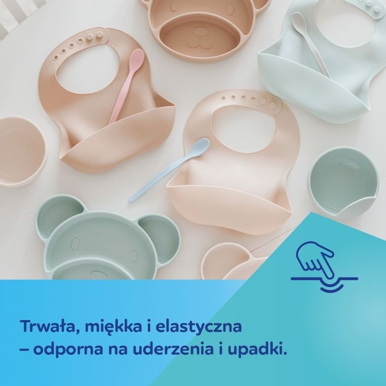 Canpol babies, silikonowa miseczka z przyssawką, beige, 330 ml