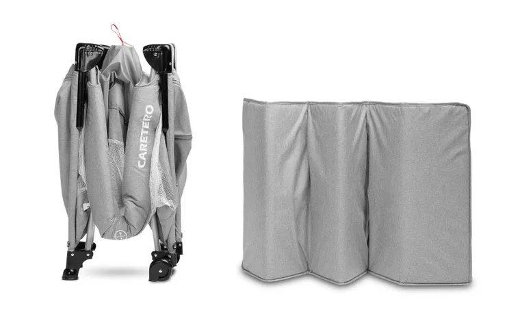 Caretero, Esti, łóżeczko turystyczne z funkcją dostawki, grey