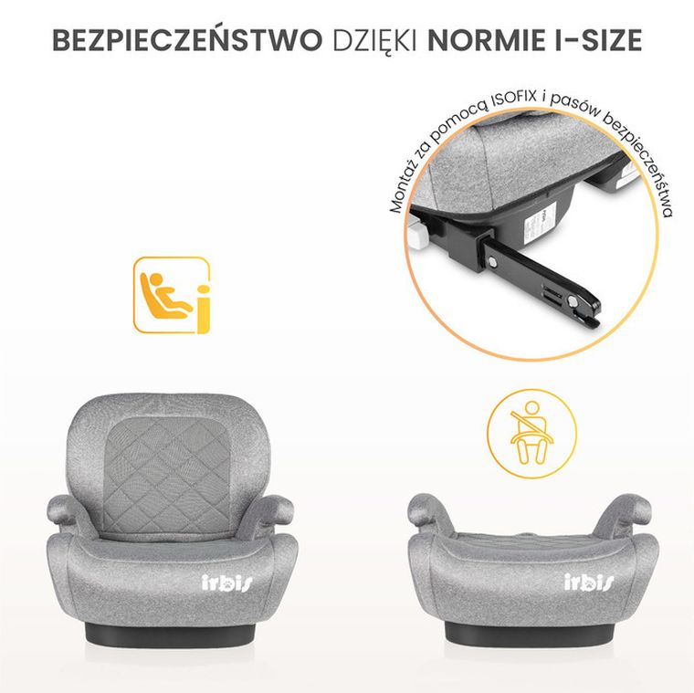 Caretero, Irbis, fotelik samochodowy, podstawka, i-Size, beige, 125-150 cm