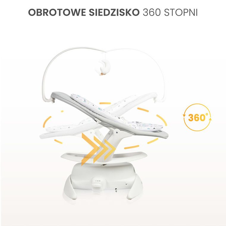 Caretero, Noco, elektryczny leżaczek i bujaczek 2w1, beige