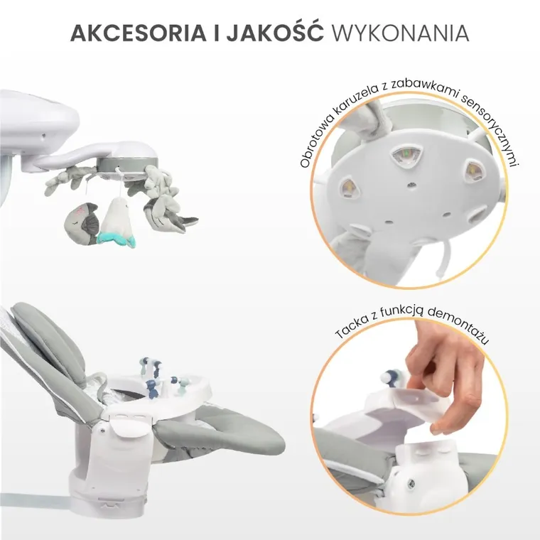 Caretero, Raffi, huśtawka elektryczna, light grey