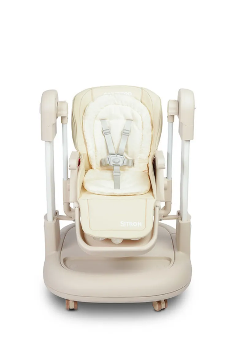 Caretero, Sitron 3w1, krzesełko do karmienia z funkcją huśtawki i chodzika, beige