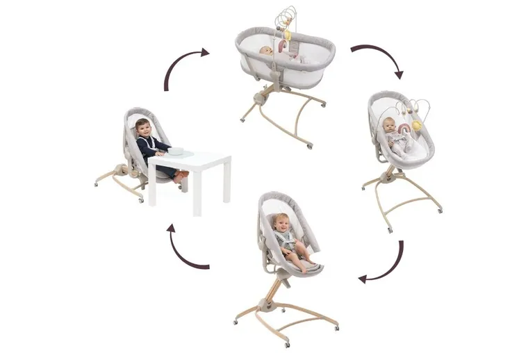 Chicco, Baby Hug Armonia, 4w1: łóżeczko, leżaczek i krzesełko do karmienia, scandinavian