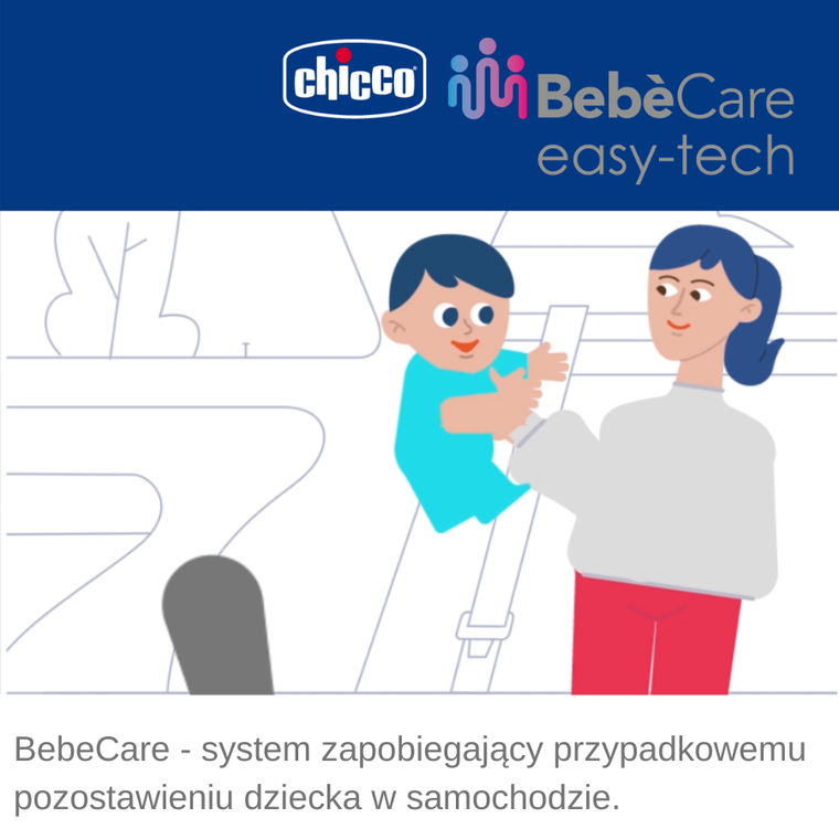 Chicco, Bebecare Easy Tech, system informujący o pozostawieniu dziecka w aucie