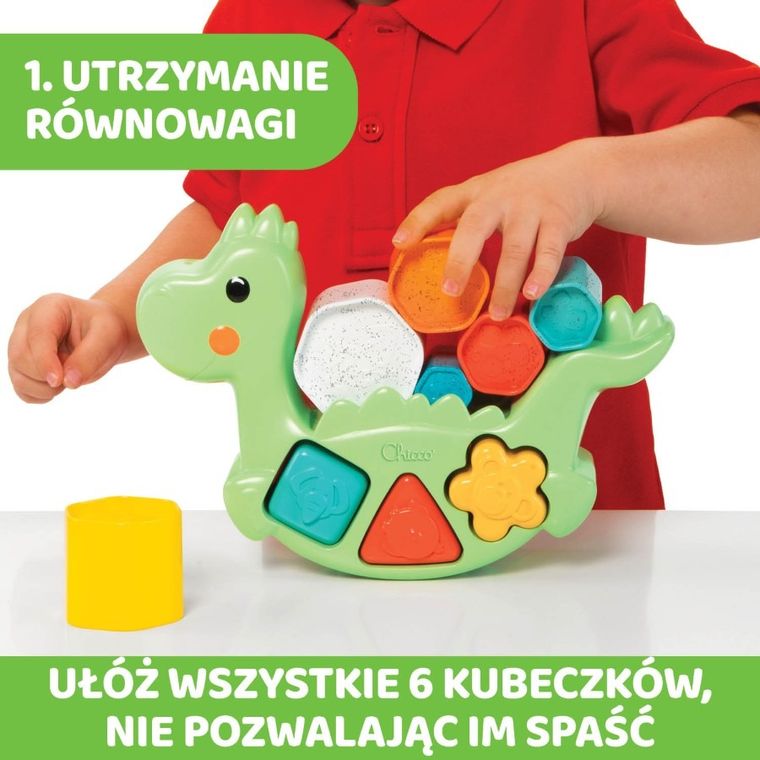 Chicco, ECO+, Dino, sorter, układanka