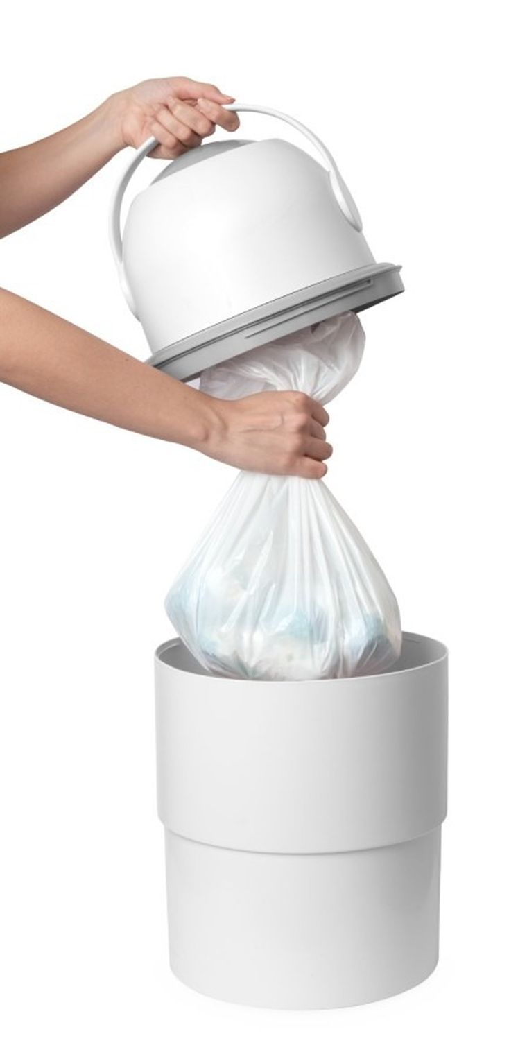 Chicco, kosz na pieluchy, teleskopowy, biały + worki