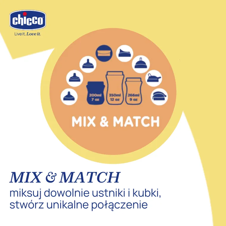 Chicco, kubek treningowy 360° do nauki samodzielnego picia, brzoskwiniowy, 12m+, 200 ml