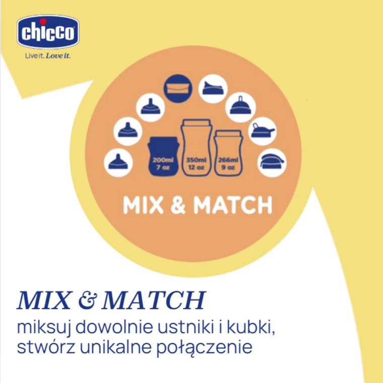 Chicco, kubek treningowy, niekapek z miękkim ustnikiem, szary, 4m+, 200 ml