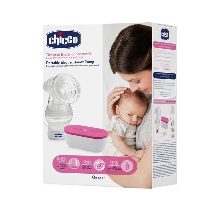 Chicco, laktator elektryczny podróżny + butelka NaturalFeeling, smoczek Physioforma Mini Soft, wkładki laktacyjne