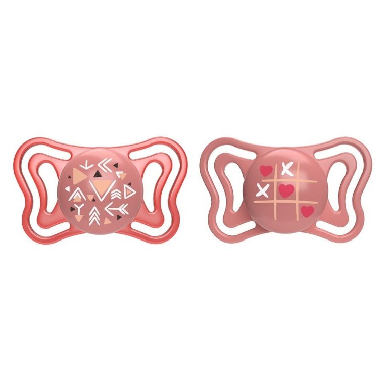 Chicco, Physioforma Light, smoczek uspokajający, silikonowy, różowy, 16-36 m, 2 szt.